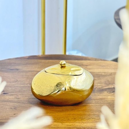 مضيفة حلو شكل بقلاوة 18سم نحاس ذهبي 89122S هندي %ه9