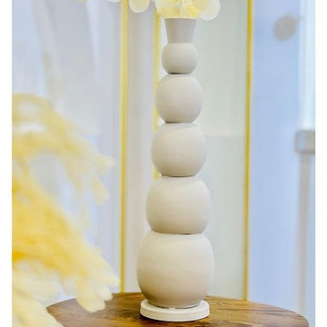 فازة تنك 90سم 5طابات 88886 عنق طويل BEIGE هندي %ه9