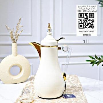 تيرموس 1 لتر ستانلس بيج ماط يد اكريلك كبس طابة كرستال وذهبي 308 +ط55
