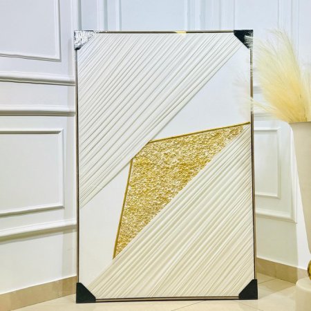 برواز مستطيل 80*120سم قماش ع 2 زاوية + محجر ذهبي K313/2 =ك1 =ك3