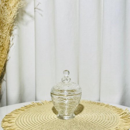 سكرية زجاج مثلج شكل جرة حيف ذهبي بقاعدة K47/5 =ك3