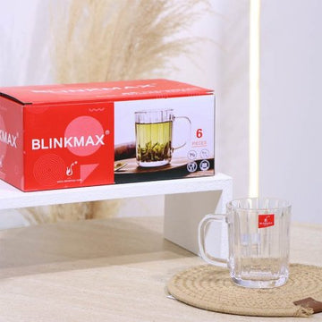 طقم كاسة شاي/6 زجاج سادة 205مل KTZB136 محزز بالطول ++BM2