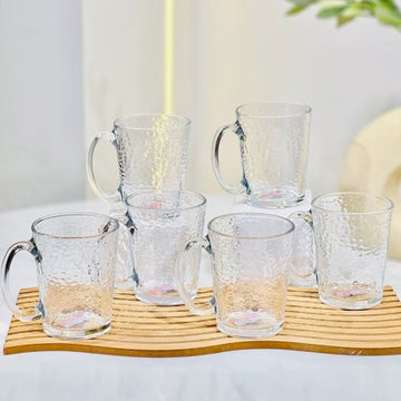 طقم كاسة شاي /6 زجاج سادة 310مل بصمة K90/1 =ض8