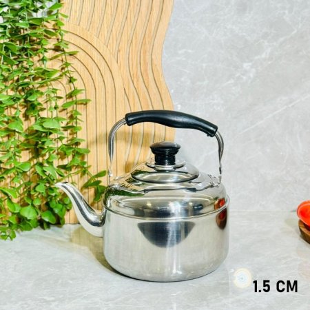 براد شاي 1.5لتر  ستانلس ستيل يد عظم اسود K71/2 =ك3